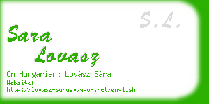 sara lovasz business card