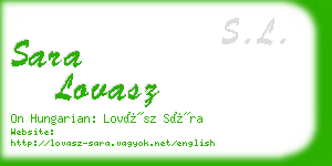 sara lovasz business card